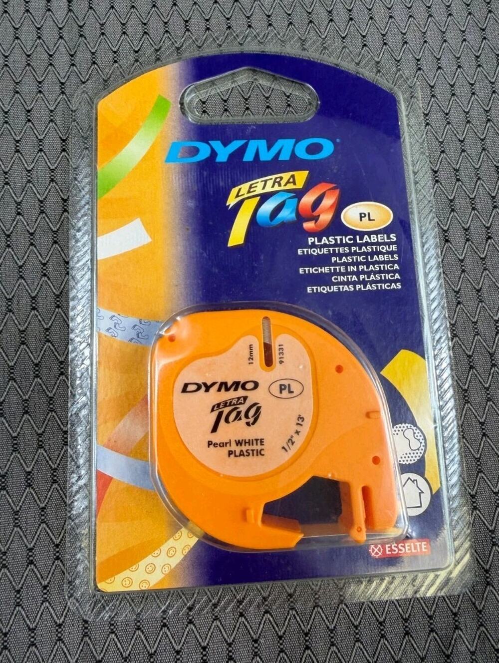 Genuine Dymo LetraTag PL 91331 Pearl White Plastic Labels 1/2" X 13' NEW